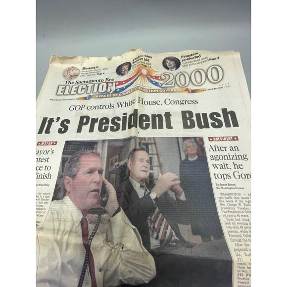 The Sacramento Bee November 8, 2000 ELECTION 2000 IT'S PRESIDENT BUSH READ - Picture 2 of 3
